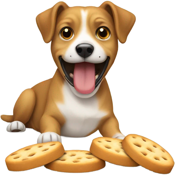 Dog eating crackers emoji