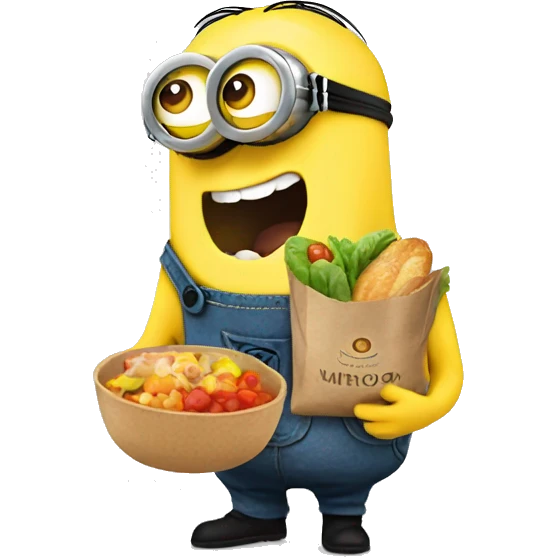 Minion with food emoji