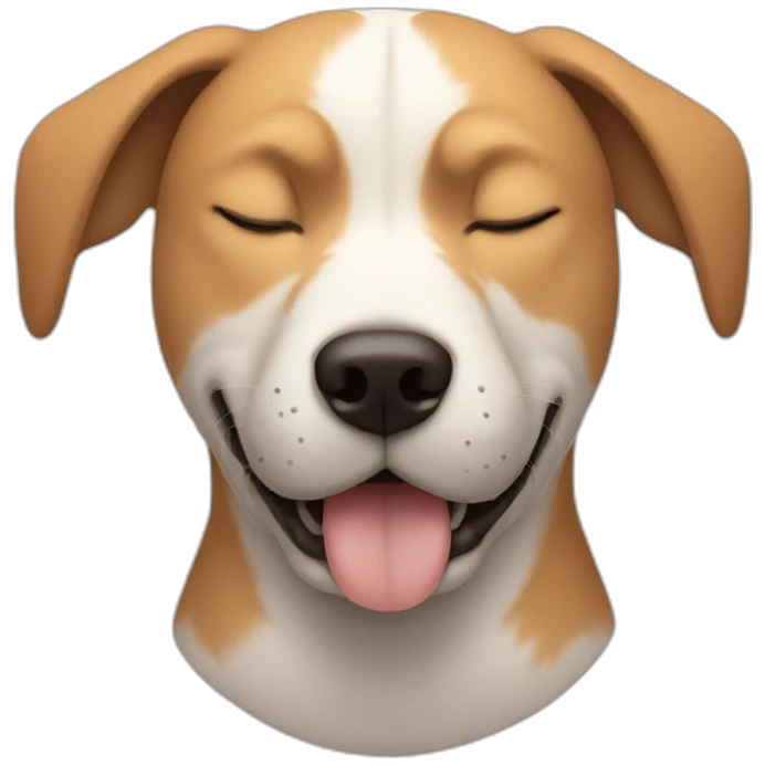dog head with closed eyes and dog head massage with human hands emoji