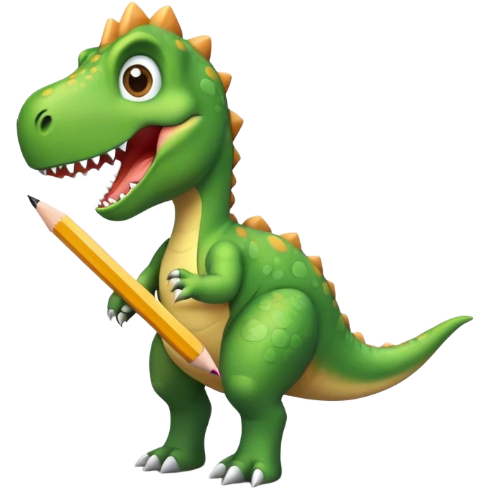 dinosaur with pencil emoji