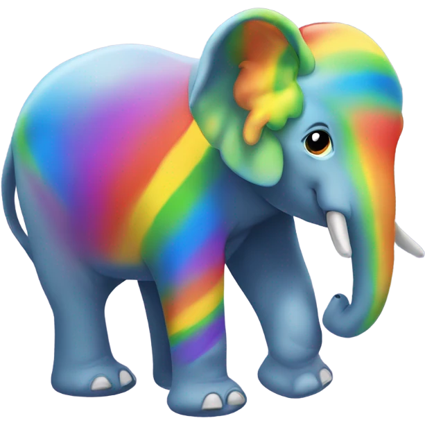 Rainbow elephant emoji