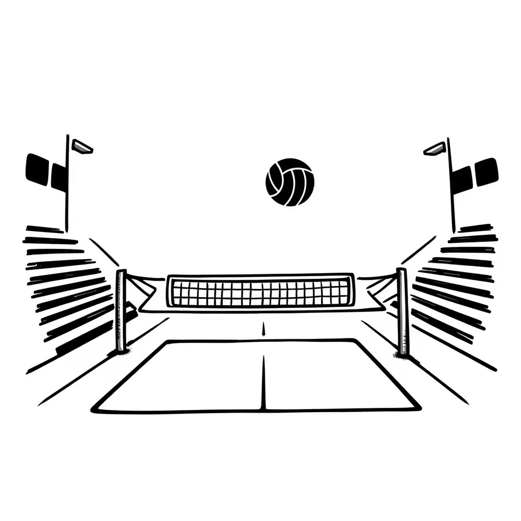 volleyball hall, hand drawn doodle style emoji