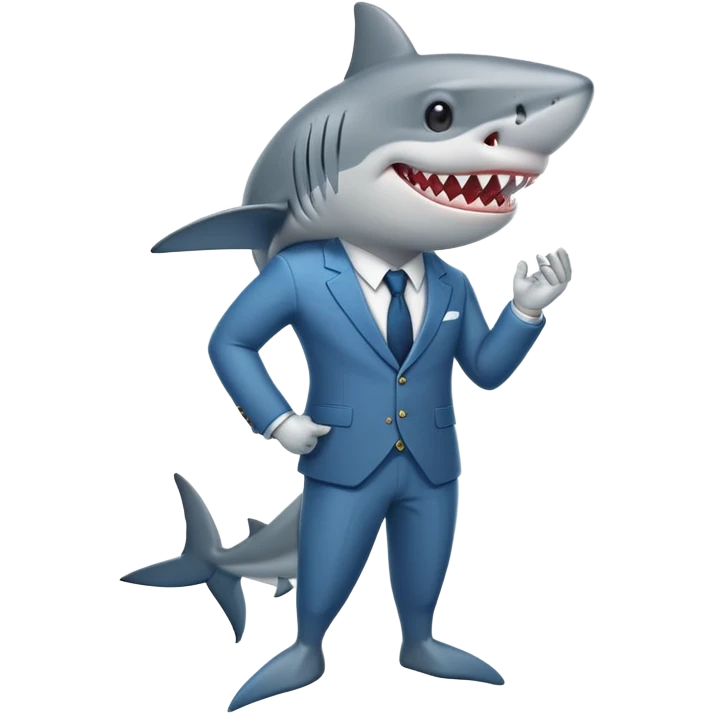 anthropomorphised shark walking upright emoji