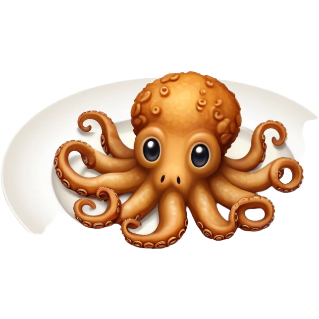 Plate of deep fried baby octopus  emoji