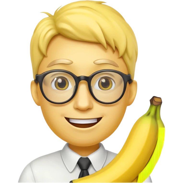 banana human with glasses emoji