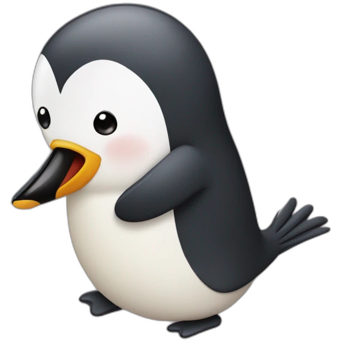 Pingouin qui fait un bisou à un autre pingouin emoji