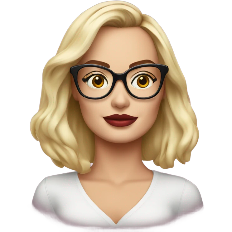 margot robbie wearing black glasses  emoji