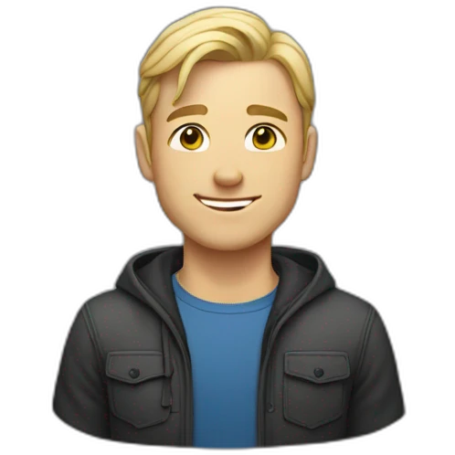 caucasian male, blonde, with dimples emoji