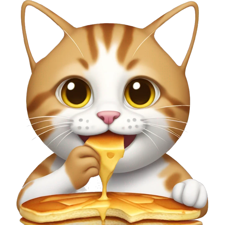 Cat eating pancake emoji