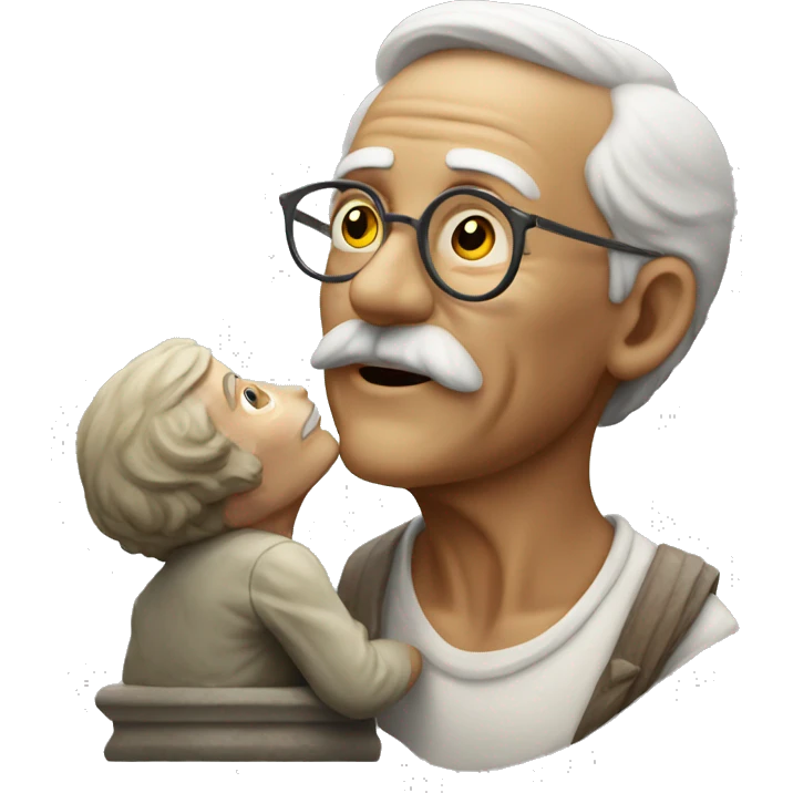 old man in love with a statue emoji