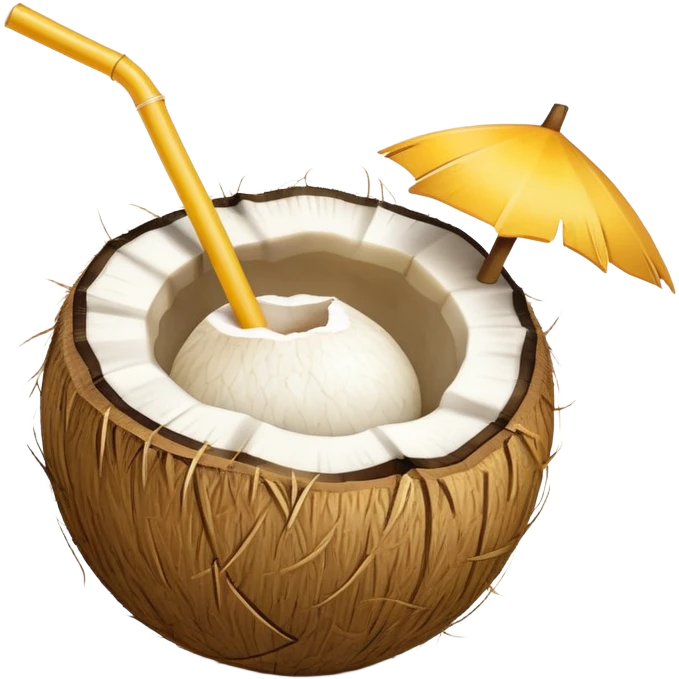 Straw in a coconut emoji