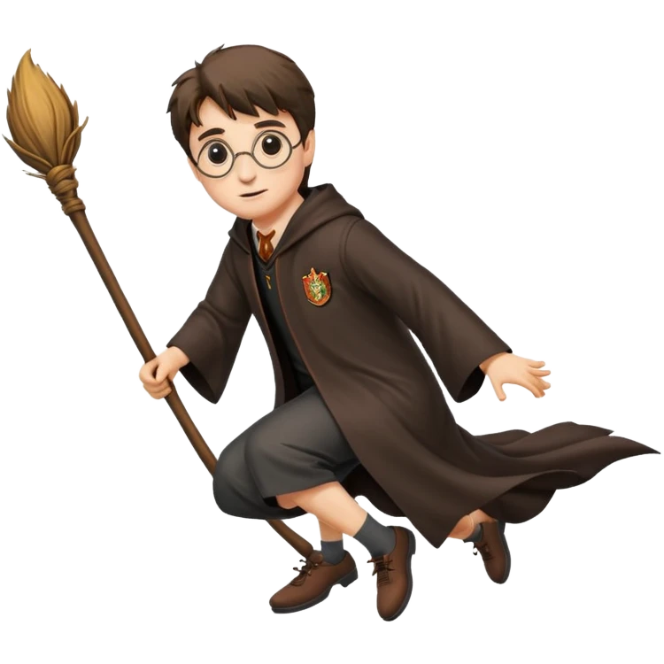 Harry potter flying on a broomstick emoji