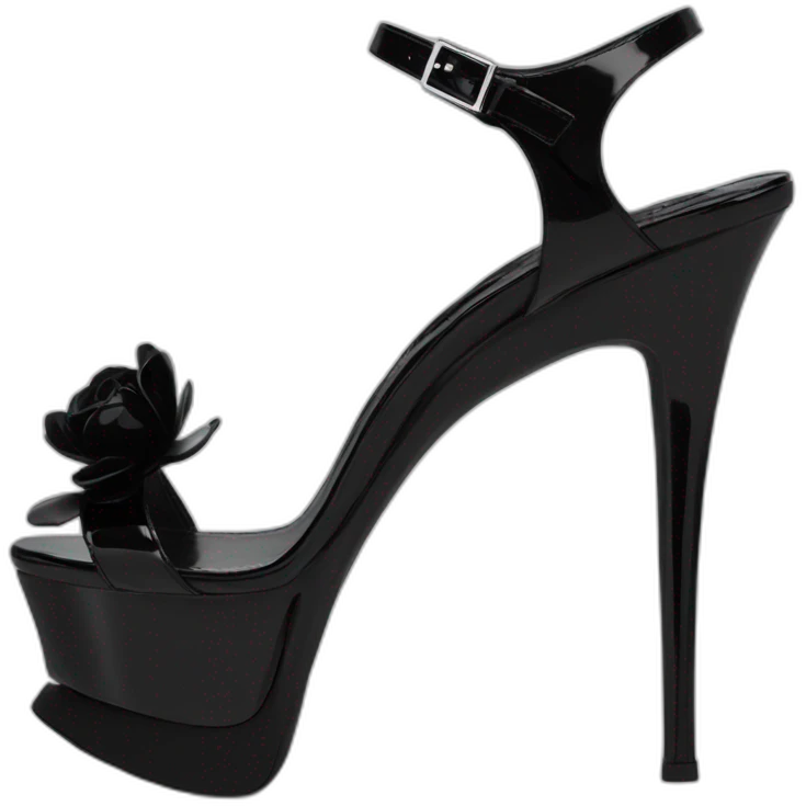 YSL TRIBUTE heels SANDAL black PATENT LEATHER emoji