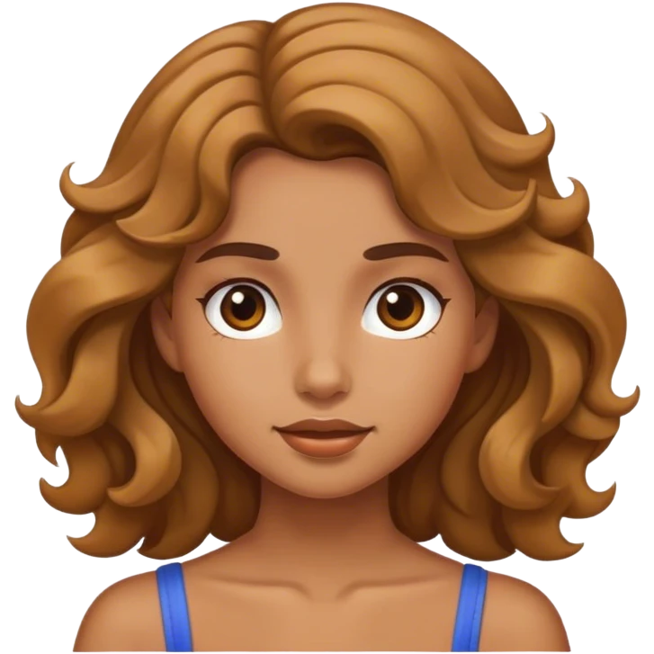 chica con el pelo ondulado emoji