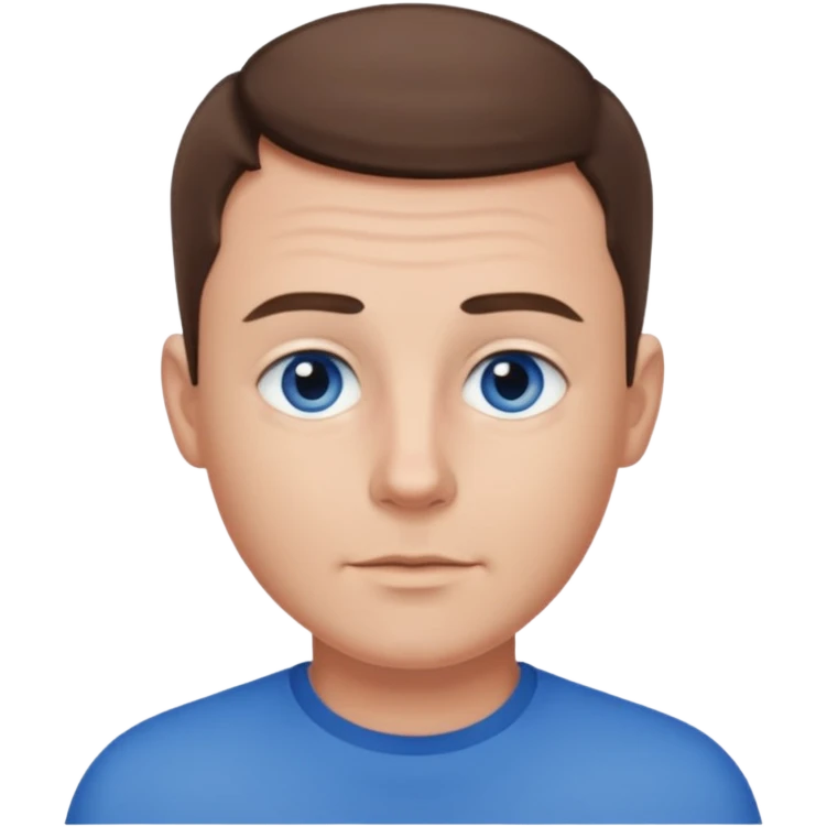 dad with very short shaved brown hair and blue eyes emoji emoji