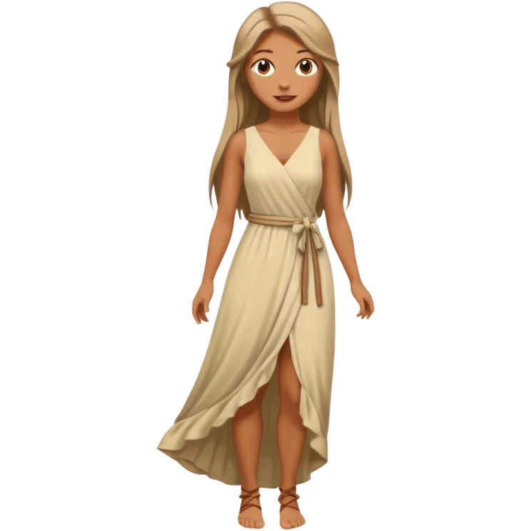 Empowered woman enjoying long tied hairs with full body sideways photo emoji