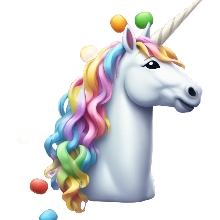 unicorn eating candy emoji