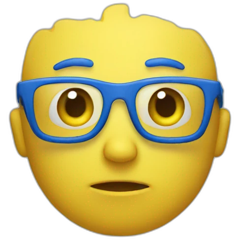 blue and yellow emoji