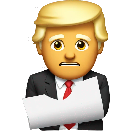 trump with paper in hand emoji