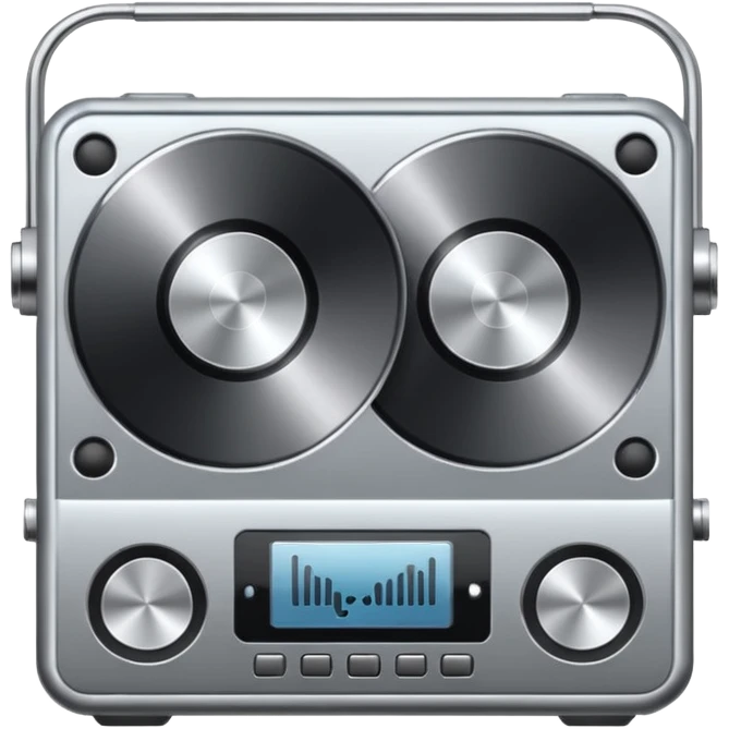 audio metallic silver chrome emoji