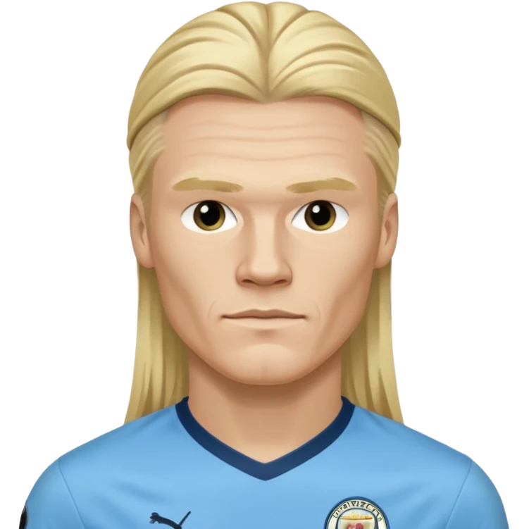 Erling Haaland long hair Manchester City emoji
