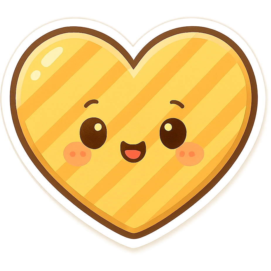 yellow heart with a striped pattern emoji