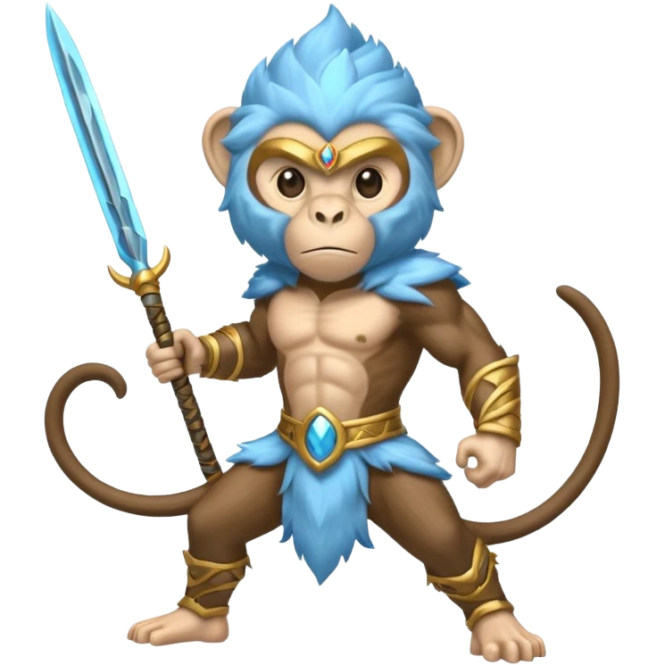 air elemental monkey warior with light blue fur emoji