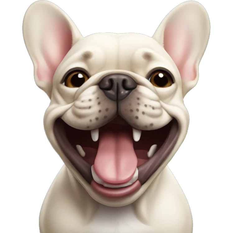 Laughing french bulldog emoji