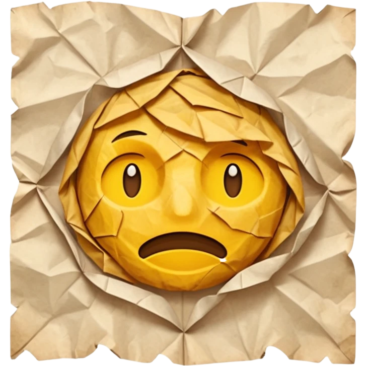 2d paper with text unreadably written on emoji