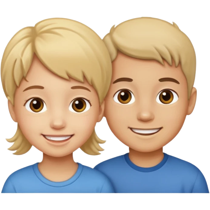 two kids light skin girl and a boy emoji