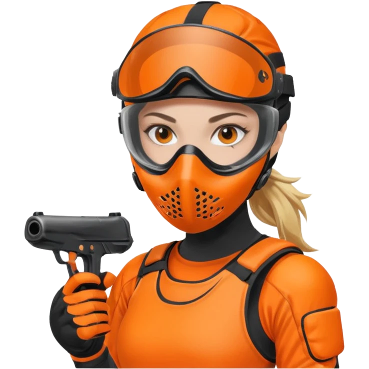 paintball player face girl emoji