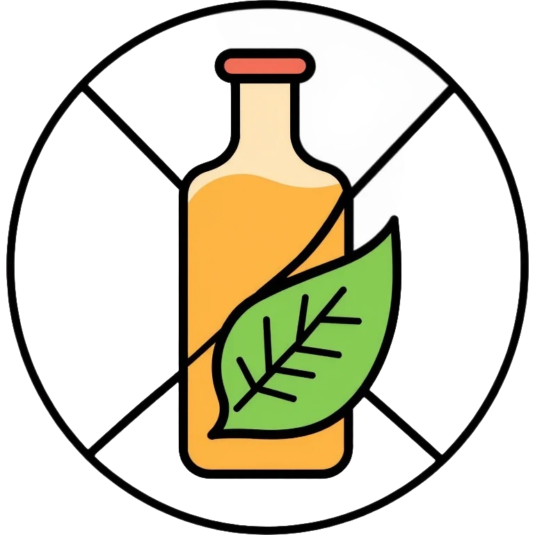 crossed out toxic chemical bottle with leaf alternative emoji