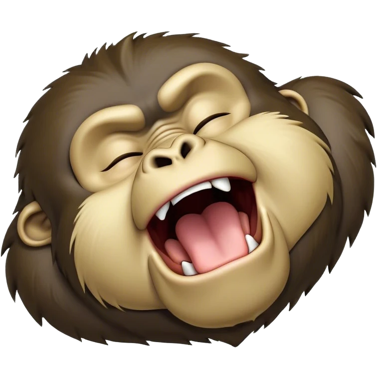 Cinematic Cute Yawning Gorilla Portrait Emoji, Head tilted slightly with a dramatic, wide-open yawn, showcasing a thick, velvety Fur with drowsy, half-closed eyes and a relaxed, open expression, Simplified yet irresistibly adorable features, highly detailed, glowing with a soft, cozy jungle glow, high shine, relaxed yet expressive, stylized with a dash of whimsical primate charm, soft glowing outline, capturing the essence of a drowsy yet affectionate guardian that appears ready to stretch out for a nap! emoji