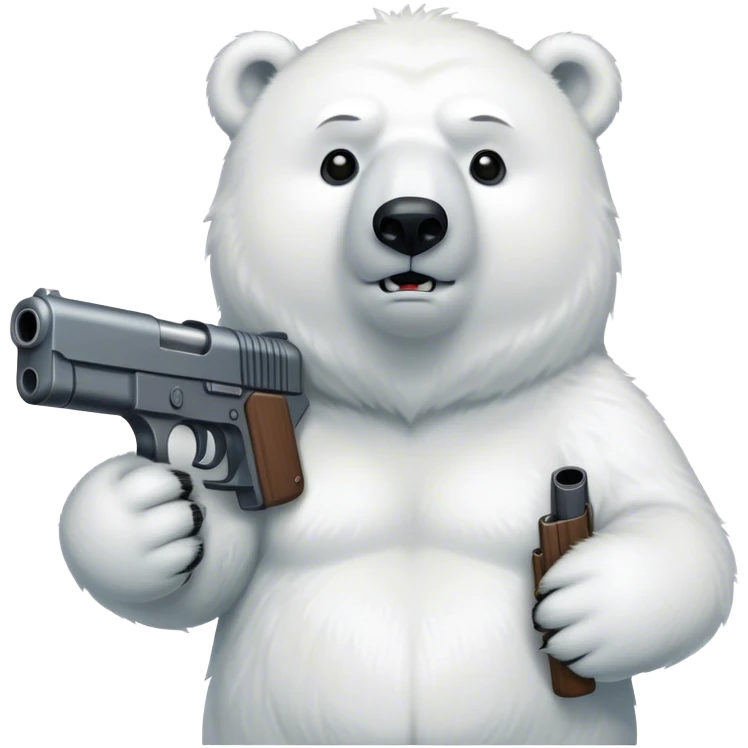 A polar bear with a gun emoji