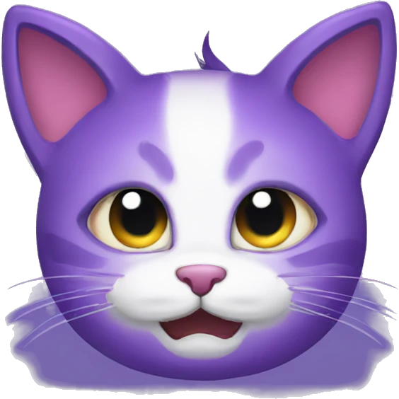 Purple cute cat with devil horns emoji
