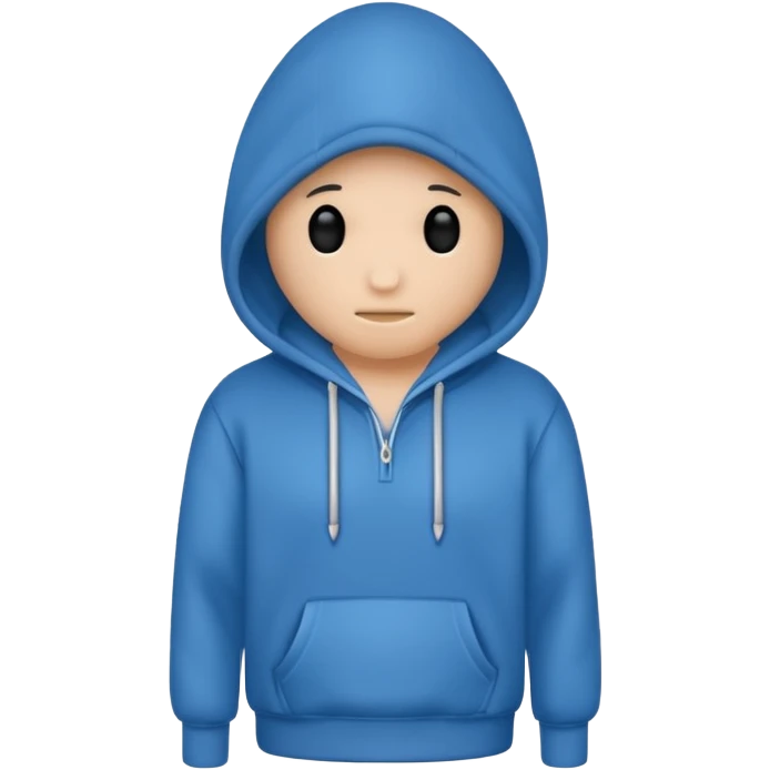 hoodie blu no laces no faces emoji