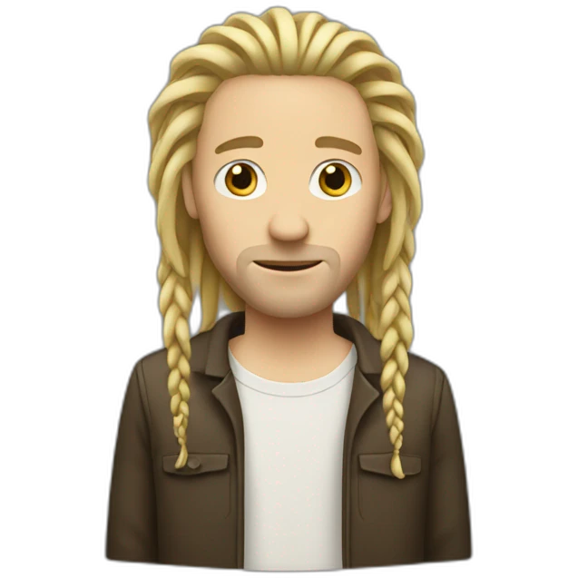 White guy with blond dreadlocks emoji