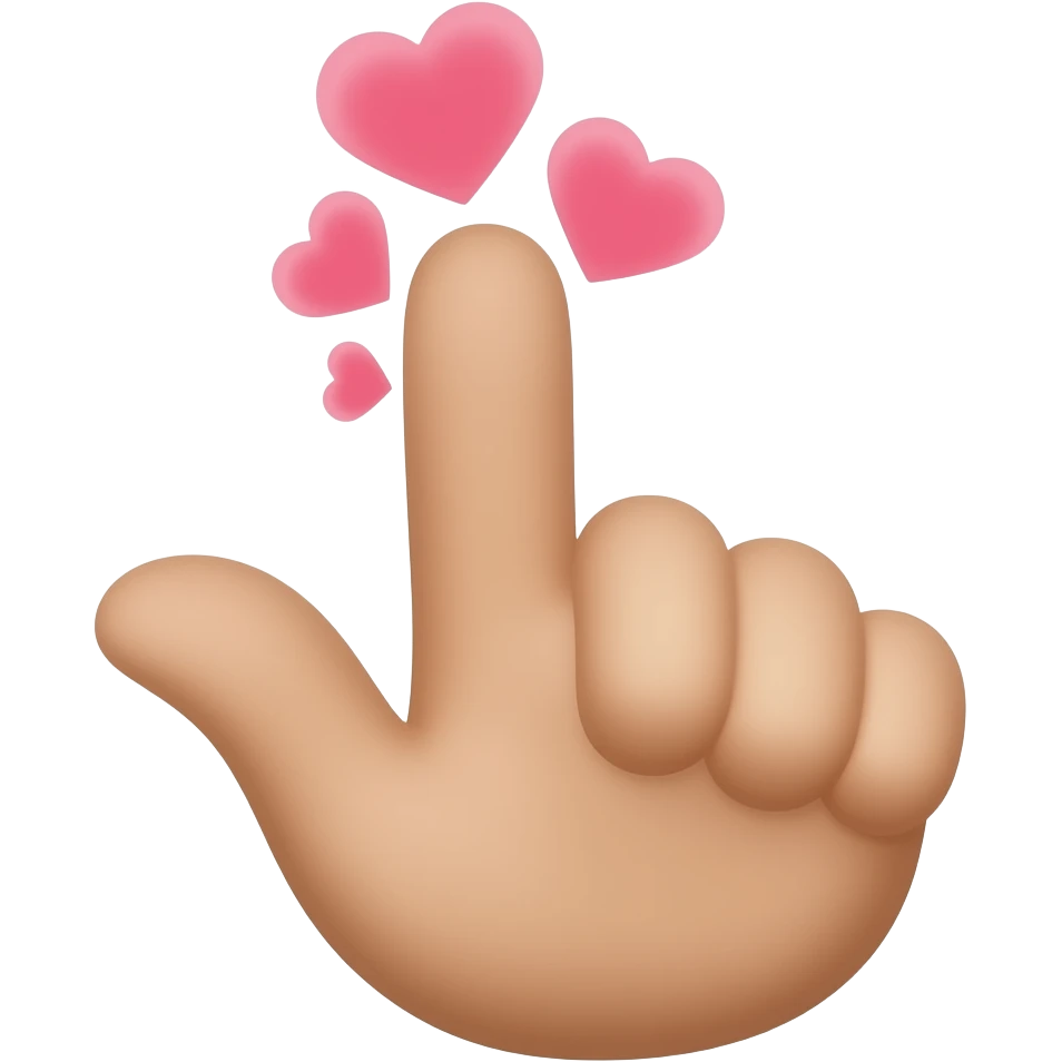 Fuck you finger with hearts emoji