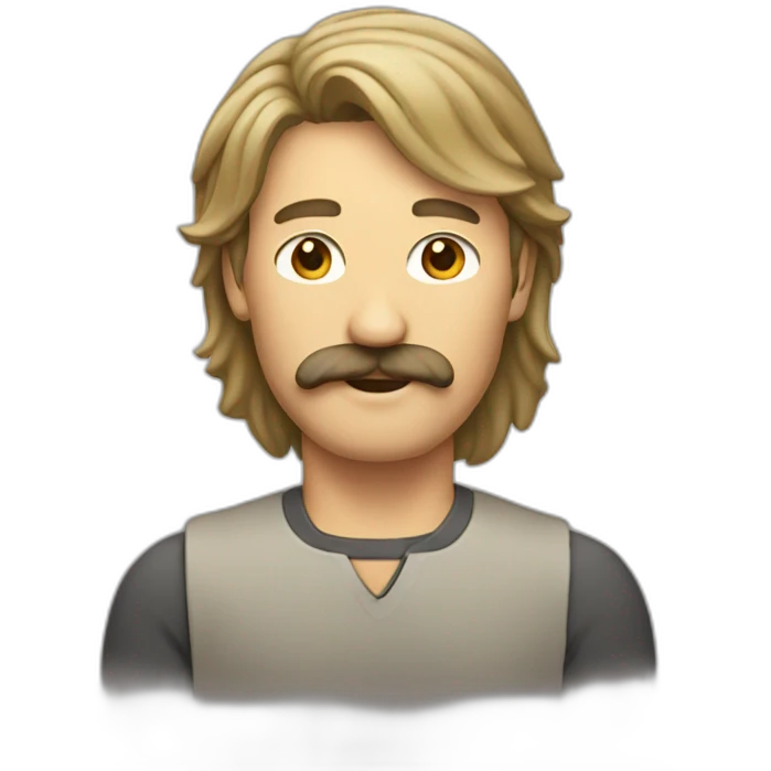 guy with a mustache and mullet emoji