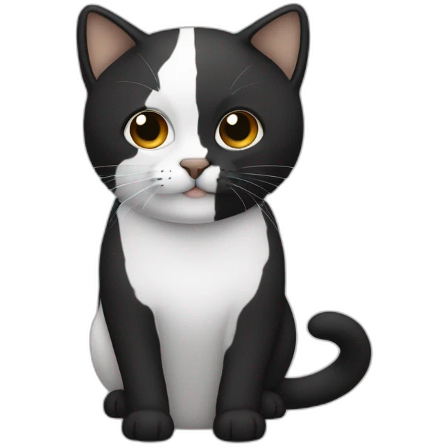 haz un hombre con un gato blanco con manchas negras en la cabeza emoji