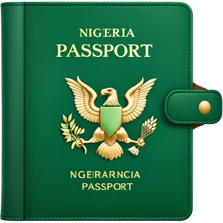 Green, Nigerian, Passport, with Eagle Logo emoji