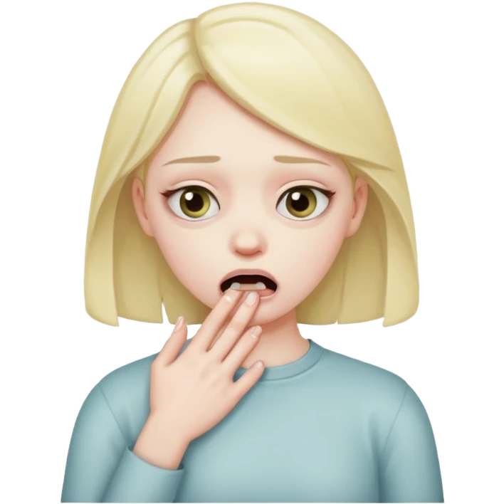 a girl pretending to choke them self emoji