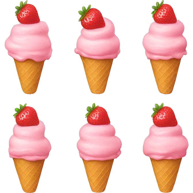strawberry ice cream emoji