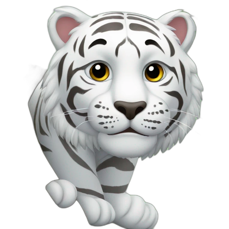 white tiger on a tree emoji