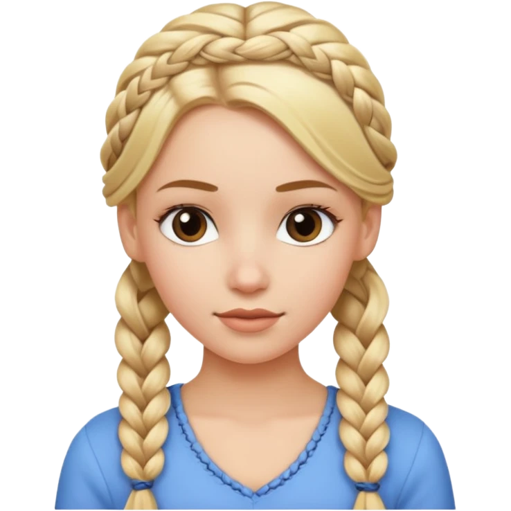 white girl with braided blonde hair  emoji
