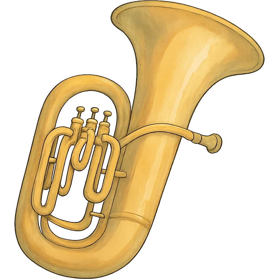 tuba in soft colors, ghibli style emoji