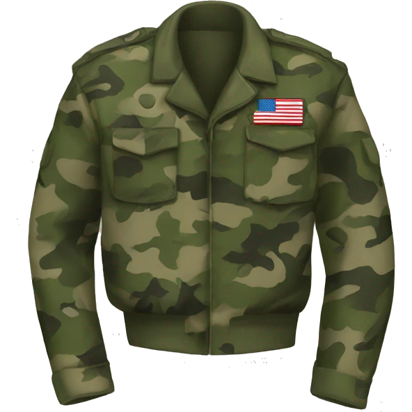 military jacket camouflage no flags emoji