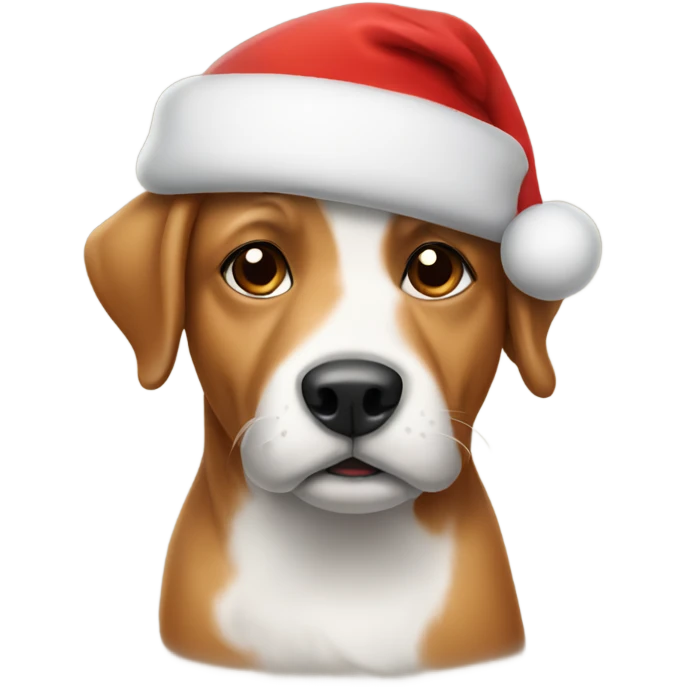 dog wearing a christmas hat emoji