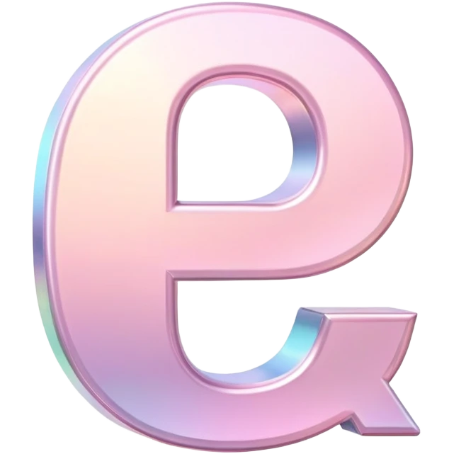 Iridescent pastel pink Font setting icon with letter  emoji