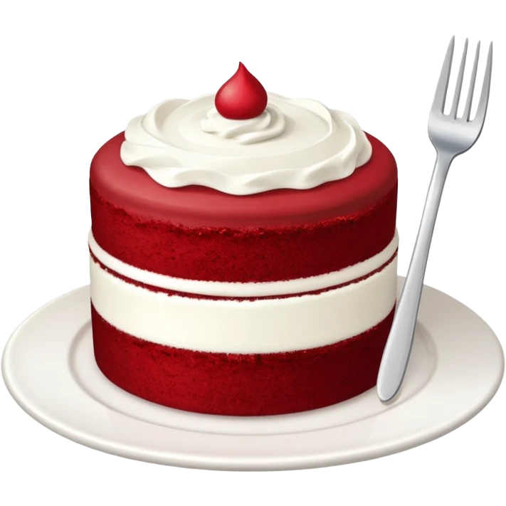 red velvet cake with fork and plate emoji